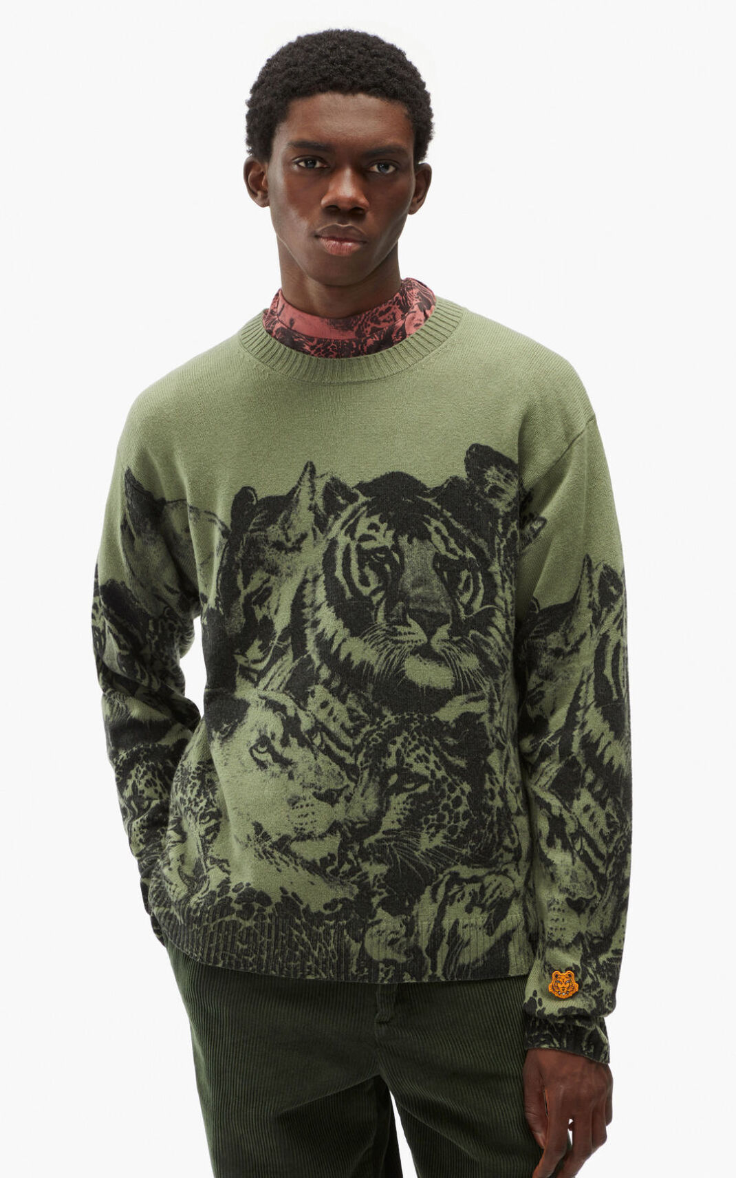 Jerseys Kenzo Wildtigers loose wool Hombre Verde Claro VEK963084